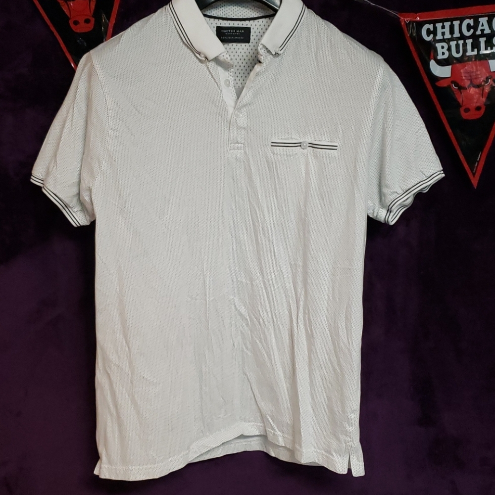 White dotted polo